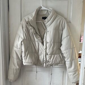 Love Tree Women's Cream Puffer Jacket